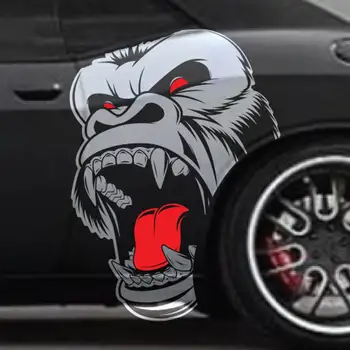 Her İki Tarafı da İÇERİR-Gorilla King Kong SUV Büyük Yan Vintage Grunge Hood Kapı araba yatağı Pikap Araç Kamyon Vinil Grafik Çıkartması