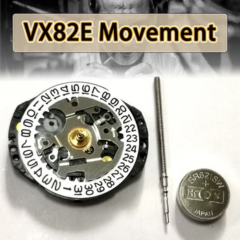 Japonya VX82E VX82 quartz saat Hareketi 3 Eller 3/6 saat Pencere Takvim Hareketi Yedek Yedek Parça Pil ile