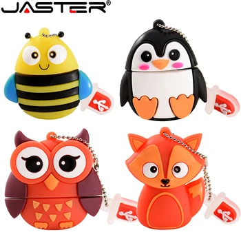 JASTER Mini Tilki USB bellek Sürücüler 64GB 32GB Silika Jel Karikatür Kalem Sürücü 16GB 8GB Sevimli Yaratıcı Hediye USB Sopa 4GB Çocuklar İçin Hediyeler