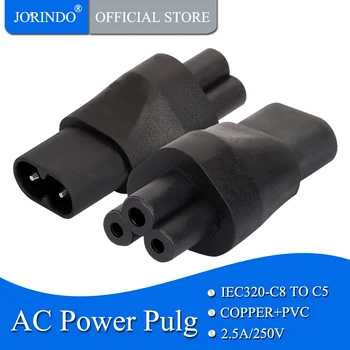 JORINDO IEC 320 C5 to C8 adaptörü, IEC 320 C8 to C5 güç adaptörü EC 3Pin Dişi 2Pin Erkek dişi güç adaptörü