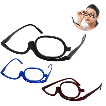 Kadın Büyüteç Gözlük Makyaj okuma gözlüğü Katlanır Göz Makyaj Diyoptri +1.0 +1.5 +2.0 +2.5 +3.0 +3.5 +4.0 Reçine Lens