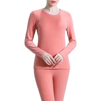 Kadın termal iç çamaşır Uzun Jhons Sıcak Vücut Üstleri Düğmeleri Seti Görünmez Dikişsiz Giysiler