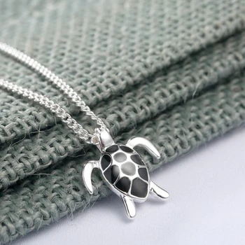 Kaplumbağa Tatlı Kore Basit Vahşi Gümüş Renk Klavikula Zinciri Mizaç Moda Kadın Kolye SNE168