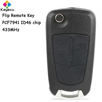 KEYECU Çevirme Uzaktan Kumanda Araba Anahtarı İle 2 Düğmeler 433 MHz PCF7941 ID46 Çip Fob için Opel/ Vauxhall Astra H Zafira B 2004-2013