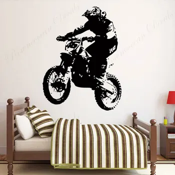 Kir Bisiklet Motokros Motosiklet Oyuncu Duvar Sticker Vinil Ev Dekor Odası Erkek Gençler Yatak Odası Yurt Dekorasyon Çıkartması Duvar Kağıdı 3C24