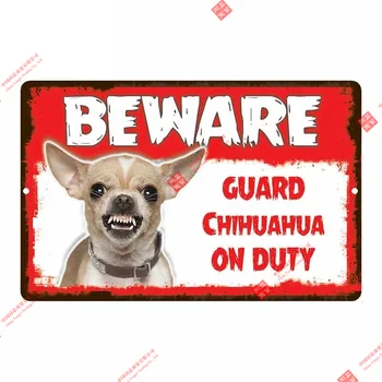 Kişilik Çıkartmaları Dikkat Guard Chihuahua Köpek Görev Otobüs Çıkartmaları Araba Styling Motosiklet Dizüstü tekerlekli çanta Kamyon Vinil Çıkartmaları