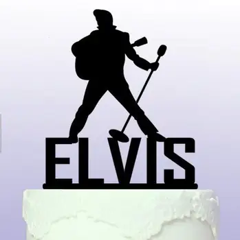 Kişiselleştirilmiş adı Elvis Akrilik doğum günü pastası toppers düğün gelin bebek duş Vaftiz parti süslemeleri