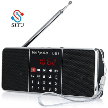 L-288 Mini Taşınabilir FM Radyo Hoparlör Stereo Müzik Çalar TF Kart USB Disk LCD Ekran Ses Kontrolü Şarj Edilebilir Hoparlör