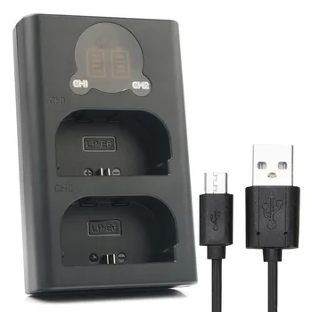 LP-E6 LP-E6N Çift LED USB pil şarj cihazı ile Uyumlu CANON EOS 7D Mark II 60D 60Da 70D 80D XC10