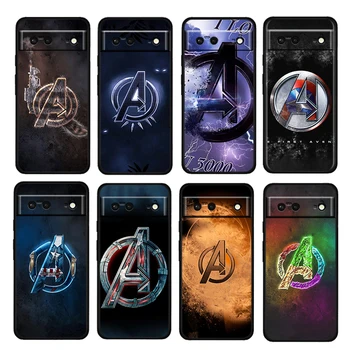 Marvel Avengers Süper logo Darbeye Dayanıklı Kapak Google Pixel İçin 7 6 6A 5 4 5A 4A XL Pro 5G TPU Yumuşak Silikon Siyah telefon kılıfı Coque