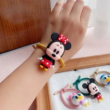Mickey Minnie mouse Parti Dekorasyon Naylon Elastik Saç Bantları Çocuk At Kuyruğu Tutucu Scrunchie Kafa Bandı çocuk saç aksesuarları