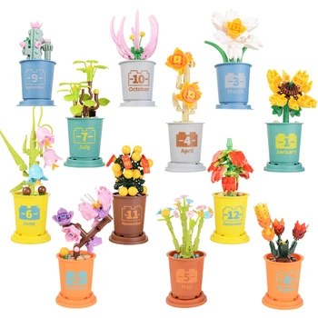 MOC Yaratıcı Kahve Fincanı Çiçek Bonsai Saksı Modeli Yapı Taşı Ayçiçeği Bitki Ev Dekorasyon Tuğla Çocuk Oyuncakları Erkek Hediyeler
