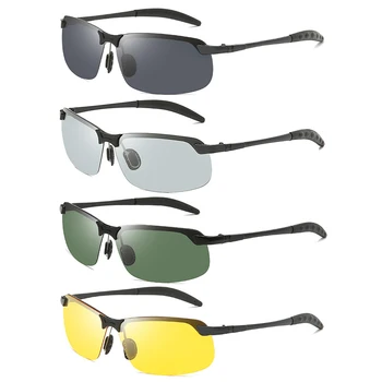 Moda Anti UV Polarize Gözlük Erkekler için Sürüş Spor Fotokromik Güneş Gözlüğü UV Koruma Gözlük Gözlük