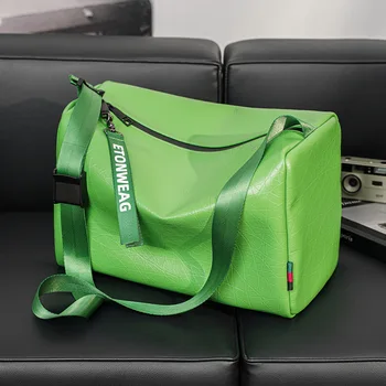 Moda Büyük kapasiteli Crossbody Çanta erkek omuz çantası Yeni Yeşil erkek Crossbody Çanta Seyahat Çantası Yüksek Kaliteli PU deri spor çanta