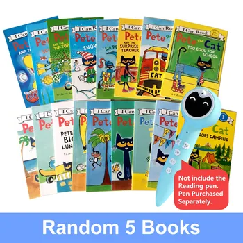 Rastgele 5 kitap Okuyabilir Pete Kedi Resimli Kitaplar Çocuk Bebek Ünlü Hikaye İngilizce Masalları Çocuk Kitabı Çiftlik Kitap Seti