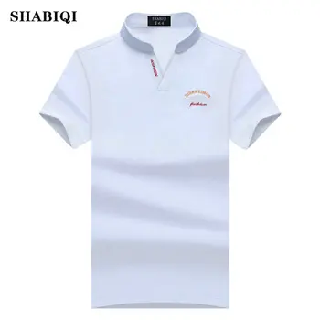 SHABIQI Erkek POLO GÖMLEK Slim Fit Casual düz renk polo gömlekler Marka Giyim Kısa Kollu Logo Polo Giyim Artı Boyutu S-8XL