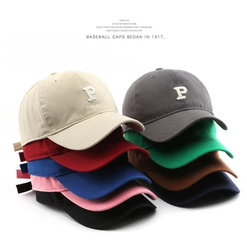 SLECKTON pamuklu beyzbol şapkası Kadınlar ve Erkekler için Moda Mektup P Snapback Şapka Rahat Hip Hop Şapkalar 2022 Yaz Siperliği Kap Unisex