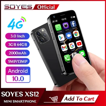SOYA XS12 4G LTE Küçük Akıllı Telefon 3GB RAM 64GB ROM İle 2000mAh WİFİ Hotspot 13MP Kamera Android 10.0 MİNİ Cep Telefonu