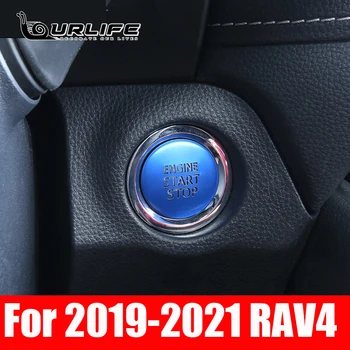 Start Stop Motor Kapağı Düğmesi Çıkartmalar Anahtarsız Sistemi Kontak Anahtarı Kapağı RAV4 XA50 RAV 4 2019 2020 Aksesuarları