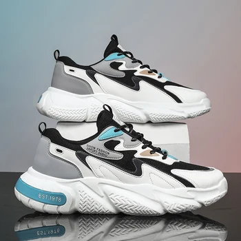 TKXE Sneakers erkek Moda Nefes Rahat koşu ayakkabıları Moda Kalın Alt rahat ayakkabılar erkek koşu ayakkabıları