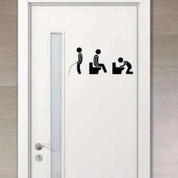 Tuvalet Sticker Komik Adam WC Sticker Çıkarılabilir banyo kapısı Sticker Tuvalet Duvar Sticker Sanat Çıkartması Yaratıcı DIY Ev Dekorasyon