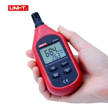 UNI - T UT333 Mini Sıcaklık Nem Ölçer Kapalı Açık Higrometre Aşırı Yük Göstergesi Birim Dönüştürme LCD Arka