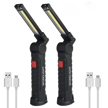 USB şarj edilebilir LED lamba çalışma ışığı COB LED el feneri Açık Asılı kamp cep feneri Manyetik Yürüyüş Balıkçılık Kamp İçin