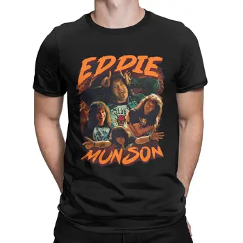 Vintage Eddie Munson Kolaj Stranger Şeyler t shirt erkekler için Hellfire Kulübü T Shirt Kısa Kollu Tee Gömlek 4XL 5XL 6XL Tops