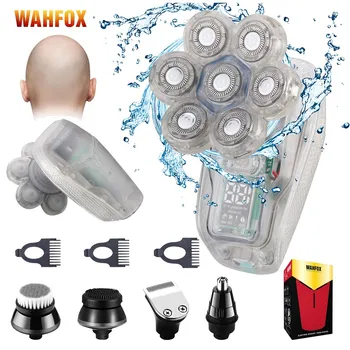 WAHFOX elektrikli tıraş makinesi erkekler için şeffaf bakım dijital ekran saç düzeltici sakal jilet ıslak kuru erkekler tıraş makinesi