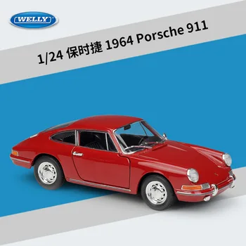 Welly 1: 24 Porsche 1964 911 kırmızı alaşım araba modeli Diecasts ve Oyuncak Araçlar Toplamak hediyeler Olmayan uzaktan kumanda tipi taşıma oyuncak B114