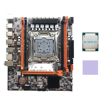 X99H Anakart LGA2011-3 bilgisayar anakartı Desteği Xeon E5 2678 2666 V3 Serisi CPU İle E5 2620 V3 CPU + Termal Ped