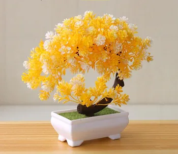 Yapay Bitki Bonsai Simülasyon Plastik Küçük Ağaç Pot Bitki Saksı Süsler Ev Masa Dekorasyon için Otel Bahçe Dekor