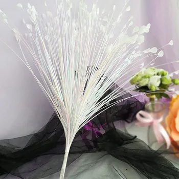 Yapay çiçek Glitter Renk Tavuskuşu Çiçek Düğün Düzenleme Aksesuarları Kamış Yaprak Soğan Çim Düğün Dekorasyon