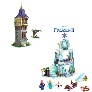 Yeni 469 ADET Disney Prenses Kale Rapunzel Kulesi Karışık Arkadaşlar Yapı Taşları Tuğla çocuk Doğum Günü Oyuncak Hediye Çocuk Kız