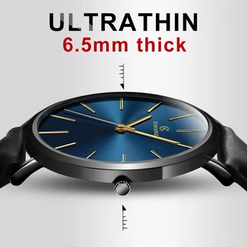 Yeni erkek saati Ultra ince Moda Saatler Deri Basit İş Kuvars Kol Saati Roma Eril Erkek relojes Casual Saat