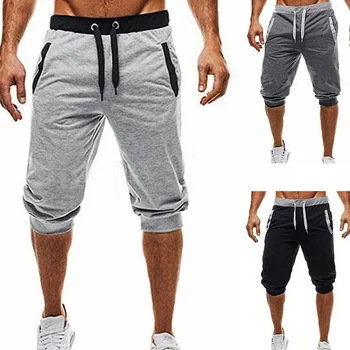Yeni Yaz Şort erkek Moda Rahat Şort Kırpılmış Pantolon plaj şortu Adam Nefes Pamuklu Spor Kısa Sweatpants