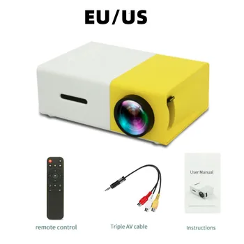 YG300 LED projektör Yüksek Çözünürlüklü 1080P LED ev sineması projektörü Çoklu Arayüz USB Ses Taşınabilir Ev Medya Video Oynatıcı