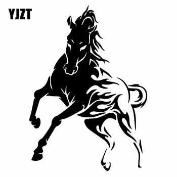 YJZT 12.1X16. 8CM Karikatür At Dekor Vinil Araba Sticker Pencere Çıkartması JDM Drift Siyah / Gümüş C26-0014