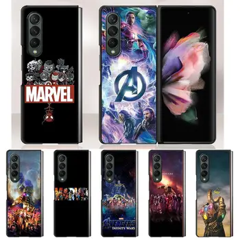 Zfold4 Marvel Kaptan Avengers samsung kılıfı Galaxy Z Fold3 5G Sert İnce Kapak Ultra ince Galaxy Z Kat 3 Telefon Kabuk