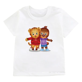 Çocuk Kısa Kollu Moda Tshirt Daniel Kaplan Mahalle Film Karakterleri Baskı Erkek / Kız T-Shirt Çocuklar Sevimli Giysiler