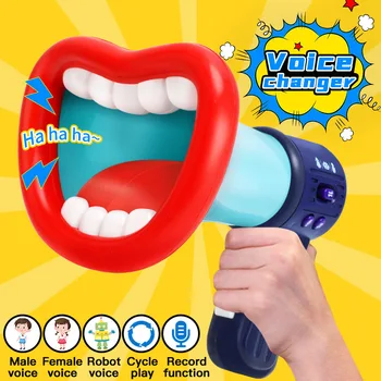 Çocuklar Komik Şakalar Hediyeler Parti Oyunu Büyük Ağız Megafon Kayıt Oyuncak Ses Değiştirici Boynuz Çocuk Hoparlör El Mic Vokal Oyuncaklar
