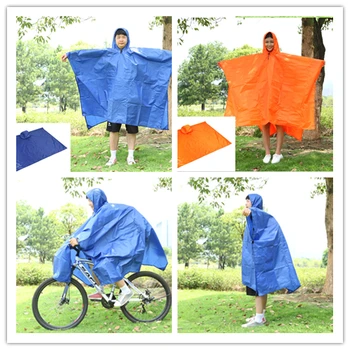 Çok amaçlı Açık Panço Bisiklet yağmur giyim Kamp Çadır Mat Seyahat Ekipmanları Turuncu / Blueling Seyahat kiti